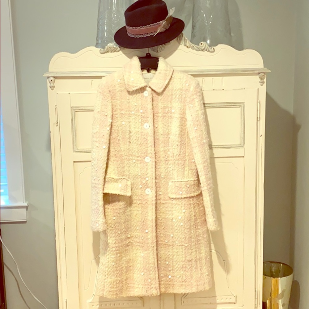 Banana Republic White Pea Coat